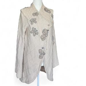 Leifsdottir Anthropologie Brand Wool Alpaca Butterfly Wrap Cardigan